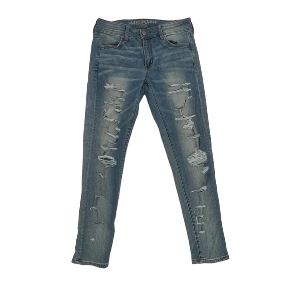 American Eagle Outfitters Distressed Rough Hem Jeggings Size 8 Short Women’s - Picture 1 of 6